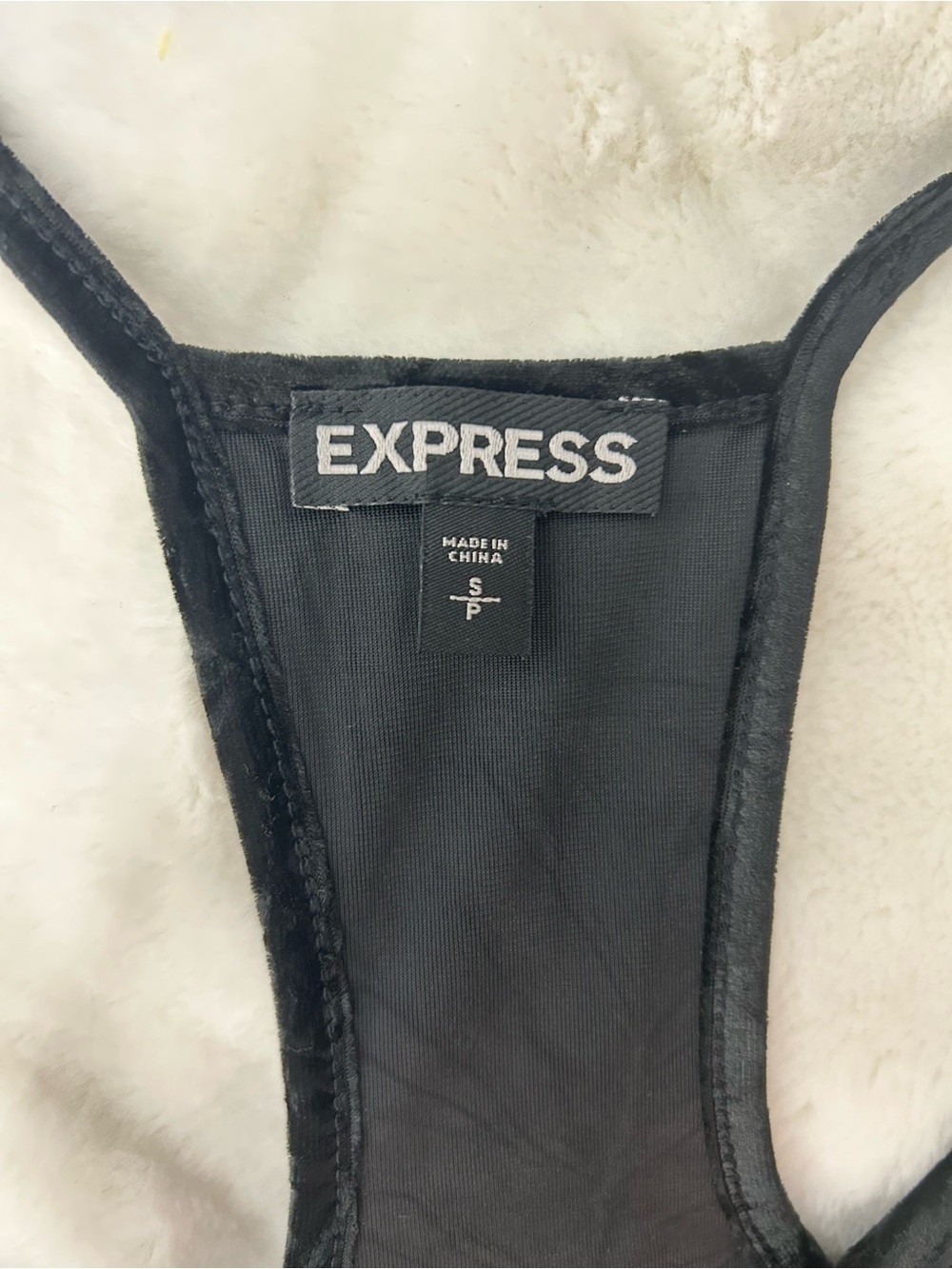 Express Black Tank Top with Gold & Silver Sequin Geometric Design - Picture 9 of 9